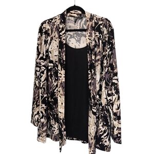 Essentials 2pc Long Sleeve Blouse Sz 1x